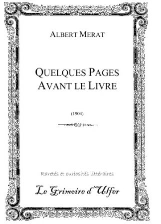 Couverture (Albert Mérat, quelques pages avant le livre)